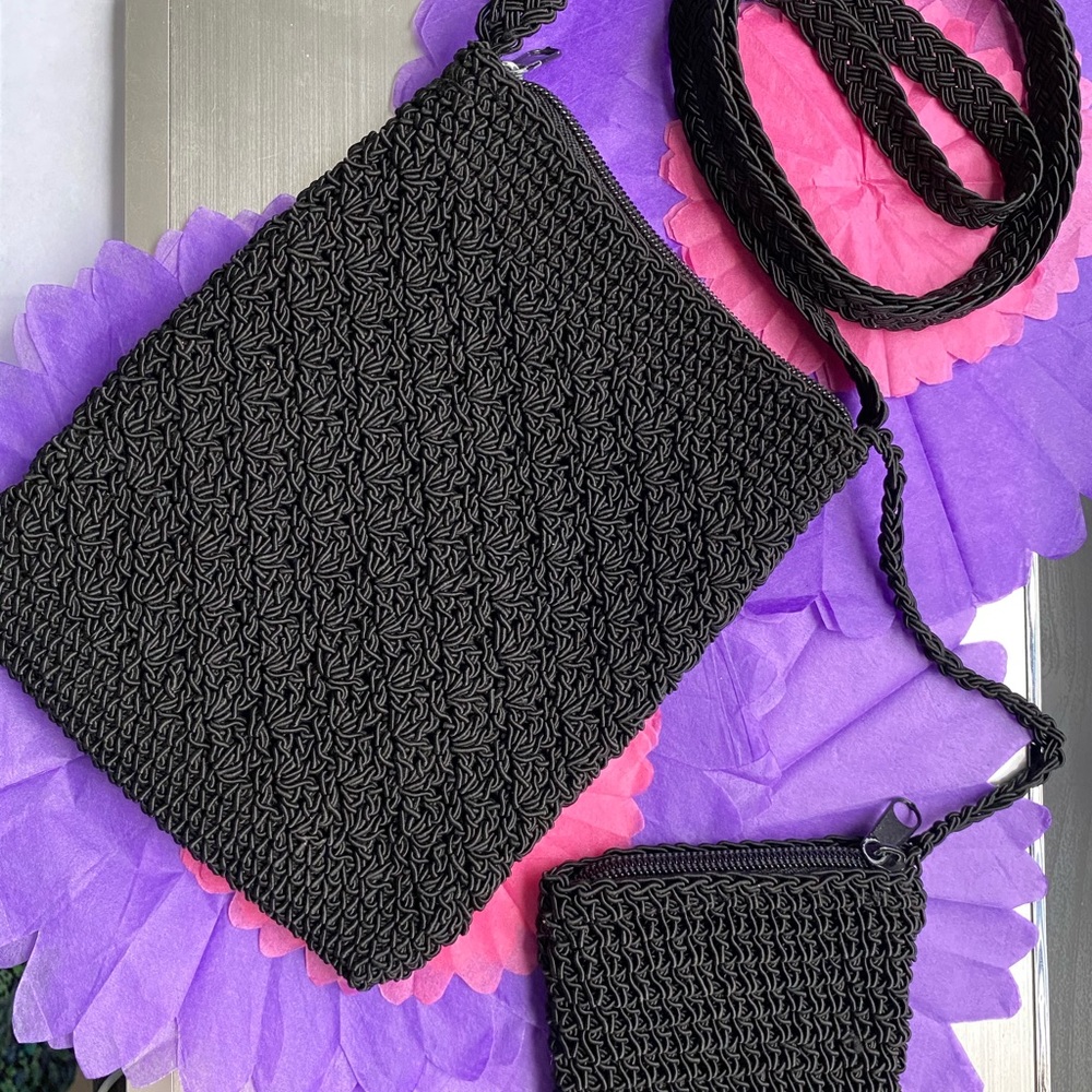 Dressy crossbody purse with attached change purse